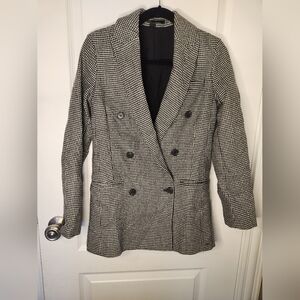 Stylish Houndstooth ALL SAINTS Wool Blend Blazer Size 0